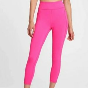 GAP GapFit High Rise Print Pocket 7/8 Leggings in Sculpt Revolution Pink Fuchsia